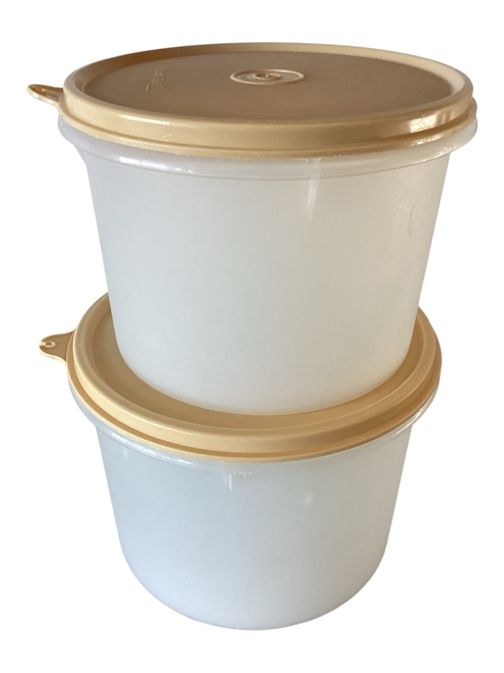 Set of 2 Vintage 1970’s Round Sheer Storage Containers
